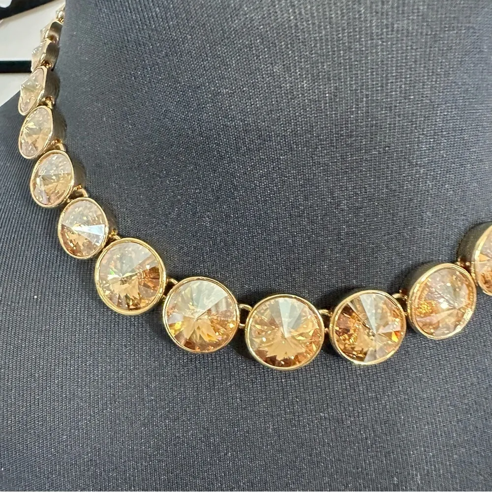 NWT RARE Henri Bendel On Point Swarovski Gold Crystal Collar Necklace - Image 2