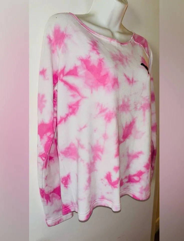 Victorias Secret Pink Tie Dye Lightweight cutout neck off shoulder Sweatshirt - Image 5