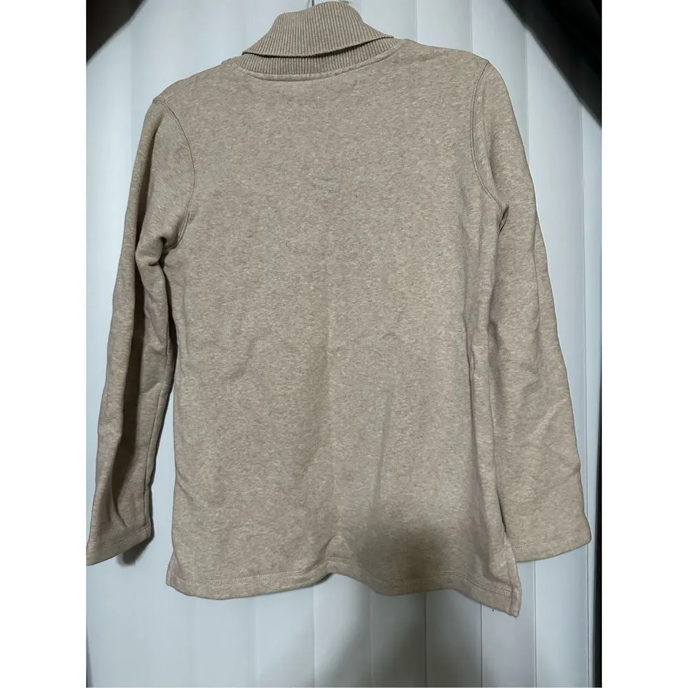 LL BEAN light Brown Womans sweater with collar - Image 4