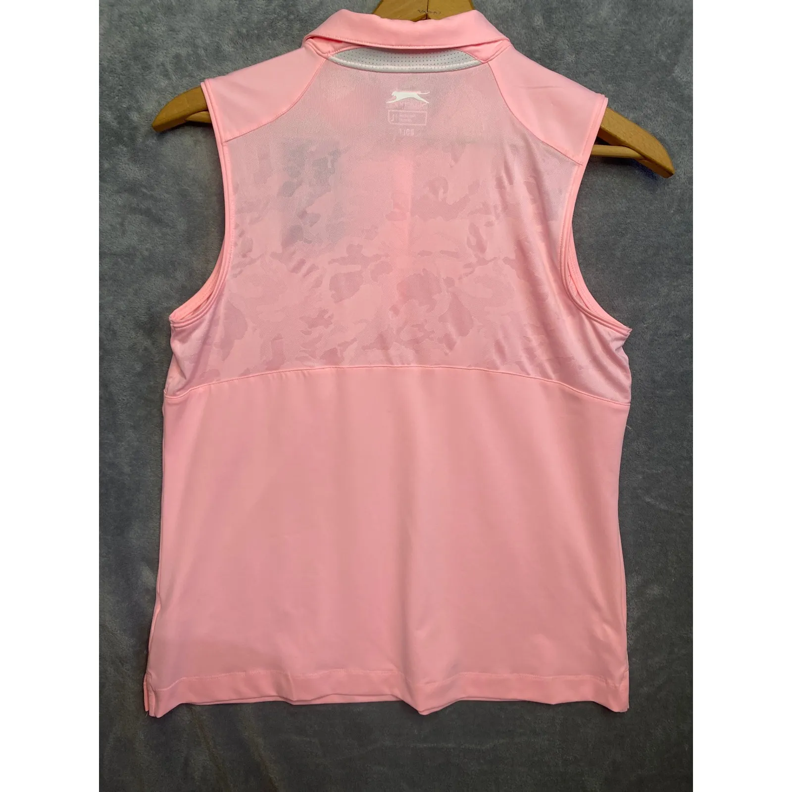 Slazenger Womens Golf Polo Shirt Sleeveless Light Pink Size L Hydro-Dri‎ - Image 6