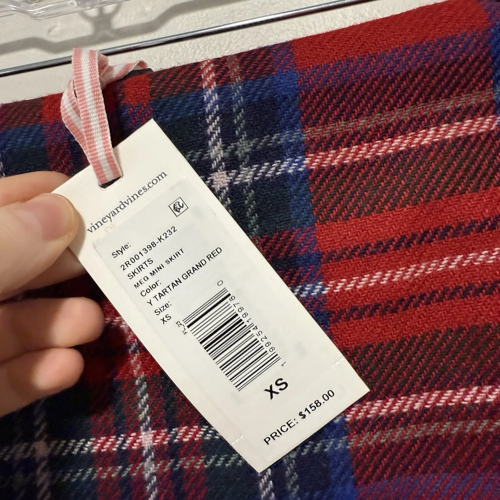 Vineyard Vines NWT Meg Wrap Mini Skirt in Y Tartan Grand Red Size XS - Image 3