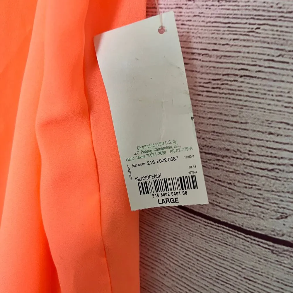 Decree Women's Neon Orange Sleeveless Sz L NWT - Image 4