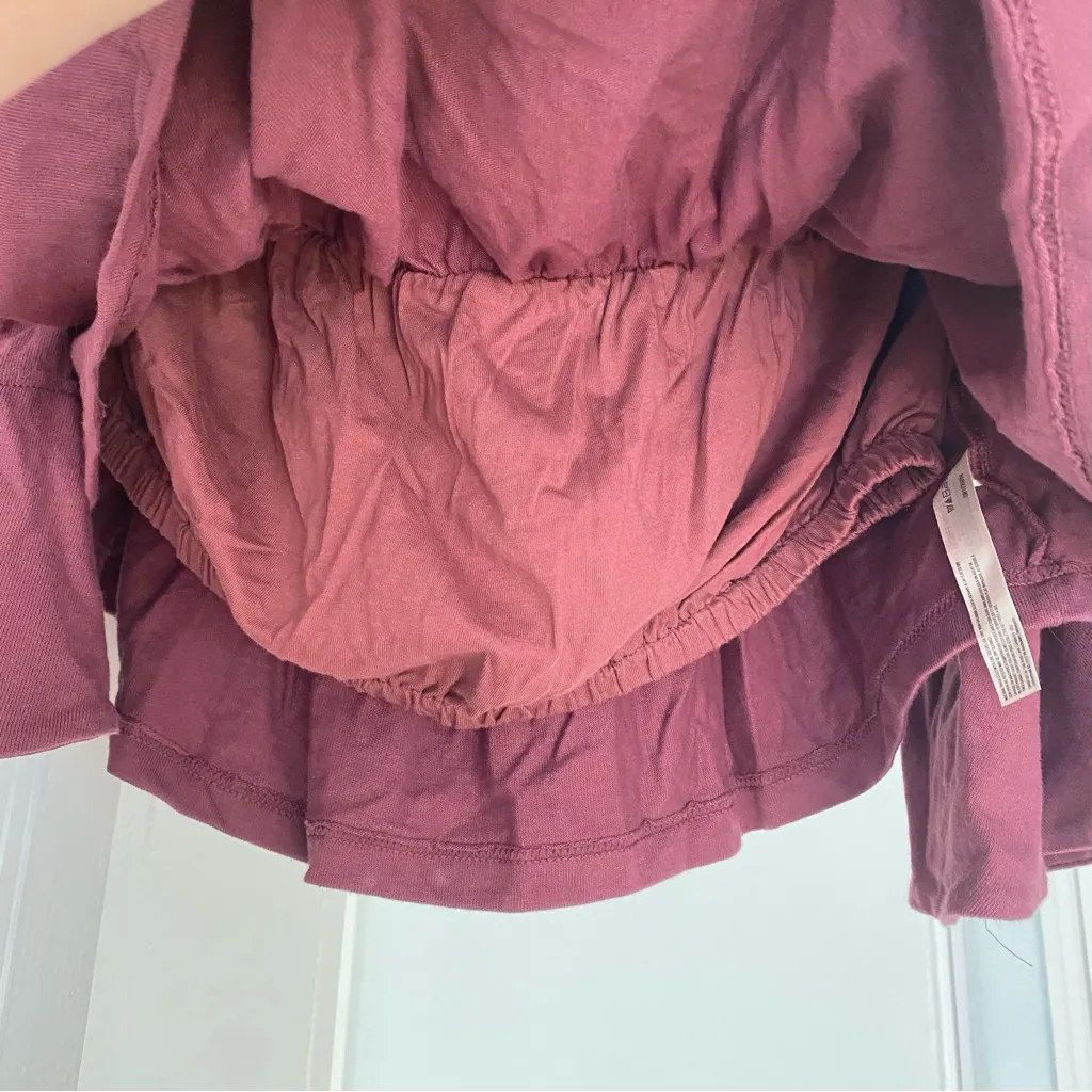 Free People Lacey Set NWT size large off the shoulder wide leg pants maroon - Image 12