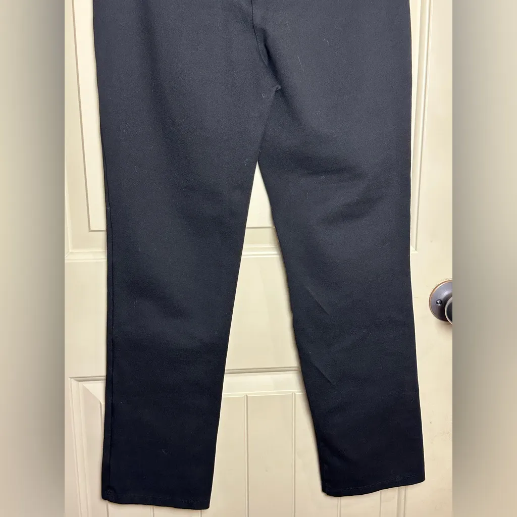 Quince Women's Black Ultra-Stretch Ponte Pants Straight Leg M Petite 26" NWT - Image 10