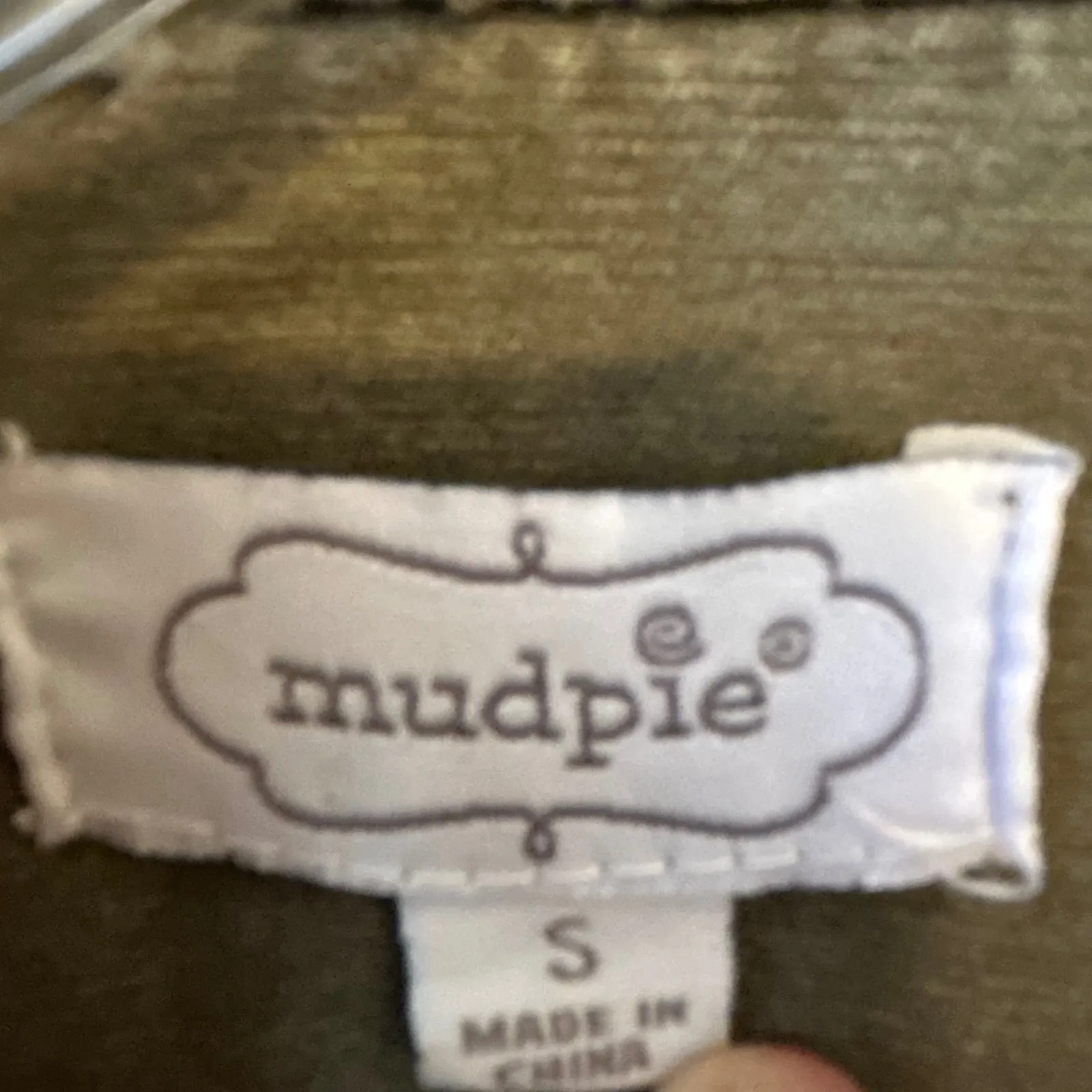 Mud Pie Camo Peplum Denim Jacket Shirt Button Front Women's Size Small - Image 3