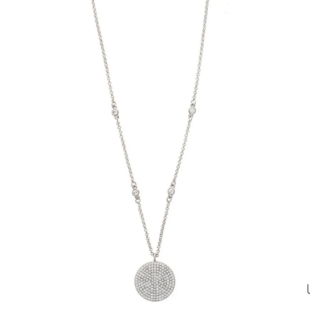 RIVKA FREIDMAN Rhodium Plated CZ Disc Necklace Silver - Image 2