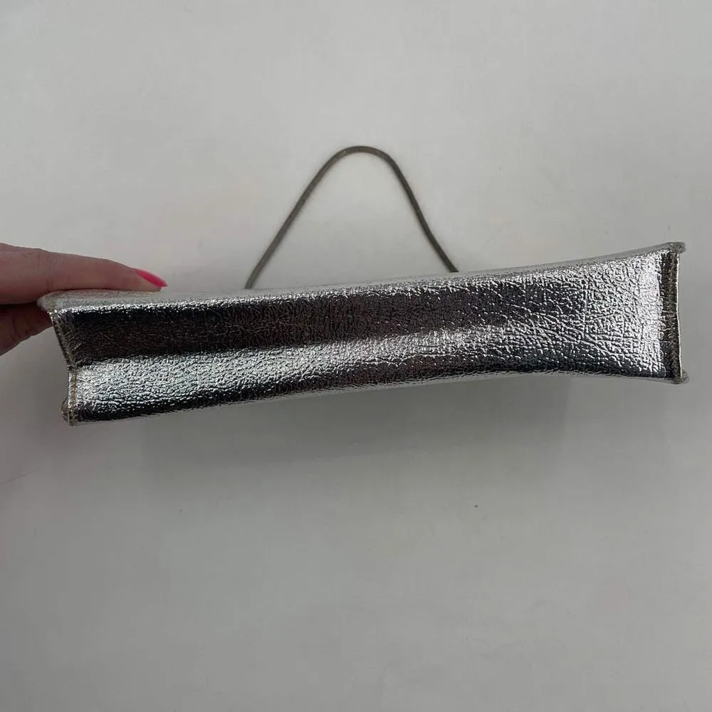 Vintage Rulo Creations Women's Shimmer Clutch Handbag Evening Bag Silver Small - Image 12