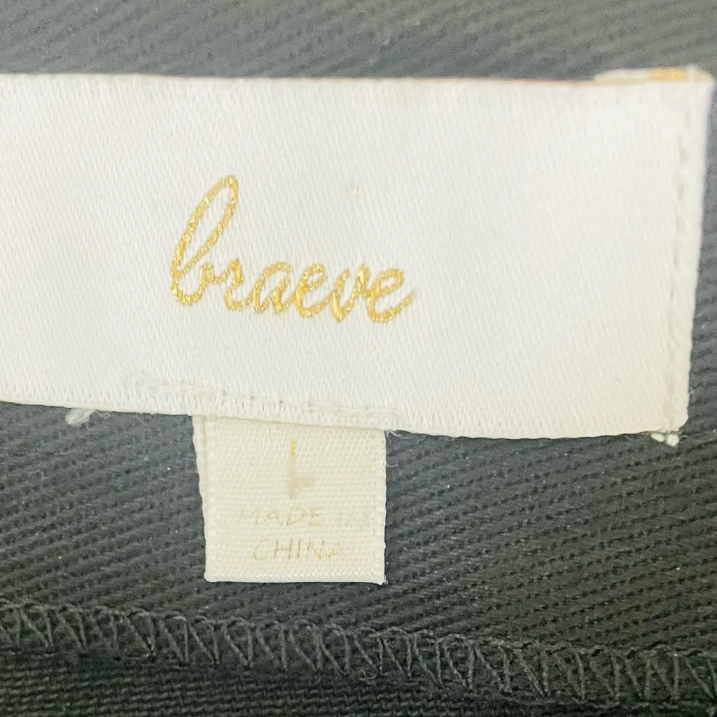 Y2K Braeve Black Denim Mini Skirt with Colorful Aztec Embroidery Size L - Image 5