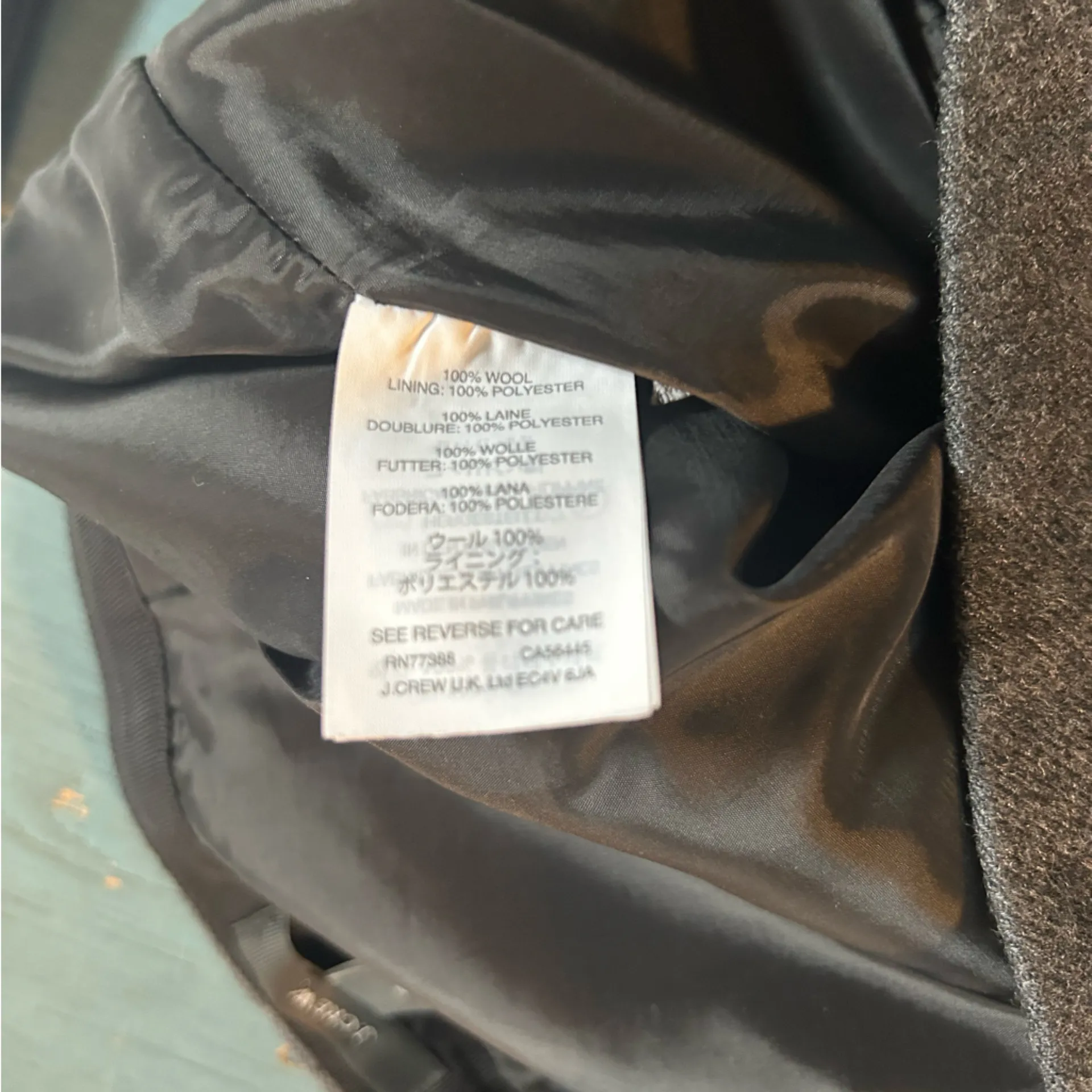 J. Crew Dark Gray Wool & Black Pencil Skirt with Zipper Detail | Size 6 - Image 5