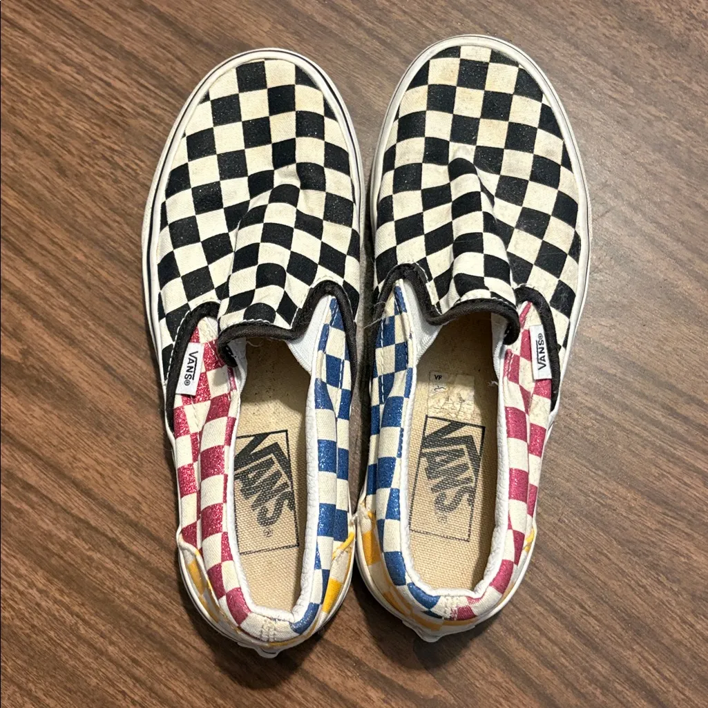 Vans Rainbow Checkerboard Slip On Shoes Men’s 5 Women’s 6.5 - Image 3