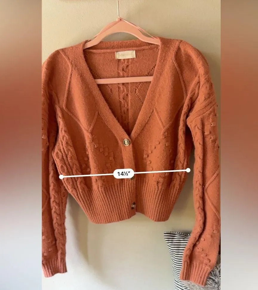 Altar’d State Button Up Cable Knit Cardigan Small - Image 8