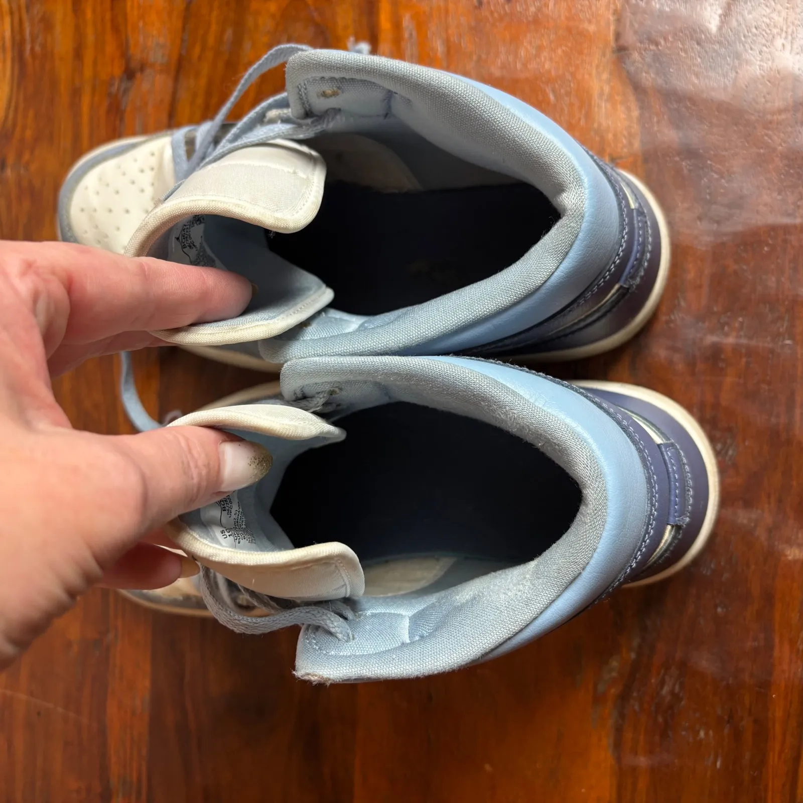 Air Jordan 1 Mid Light Smoke Grey White Blue Womens Sneakers BQ6472 140 Sz 10 - Image 9