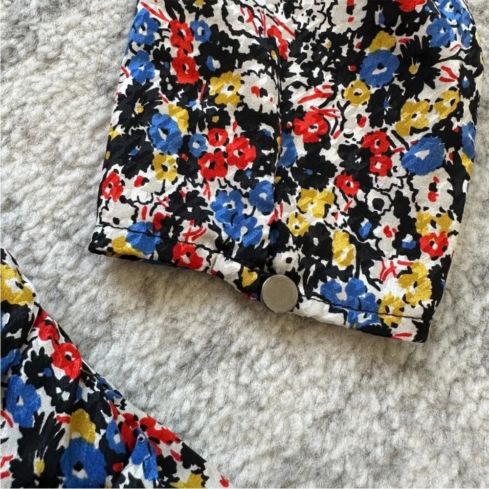 Veronica Beard Minna Floral Ruffle Silk Dress Size 8 - Image 16