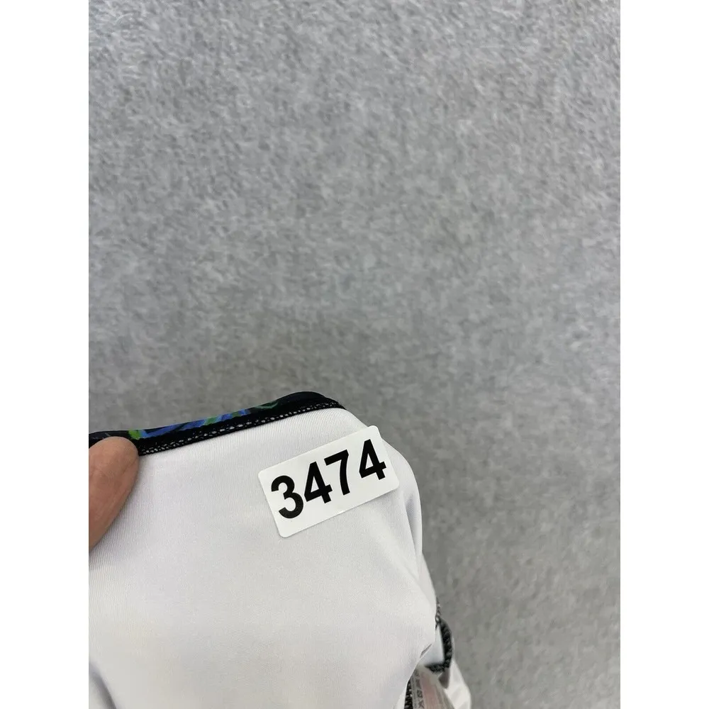 Unbranded Women's One Piece Swimsuit Halter Ruched Front Black Tropical - Image 5