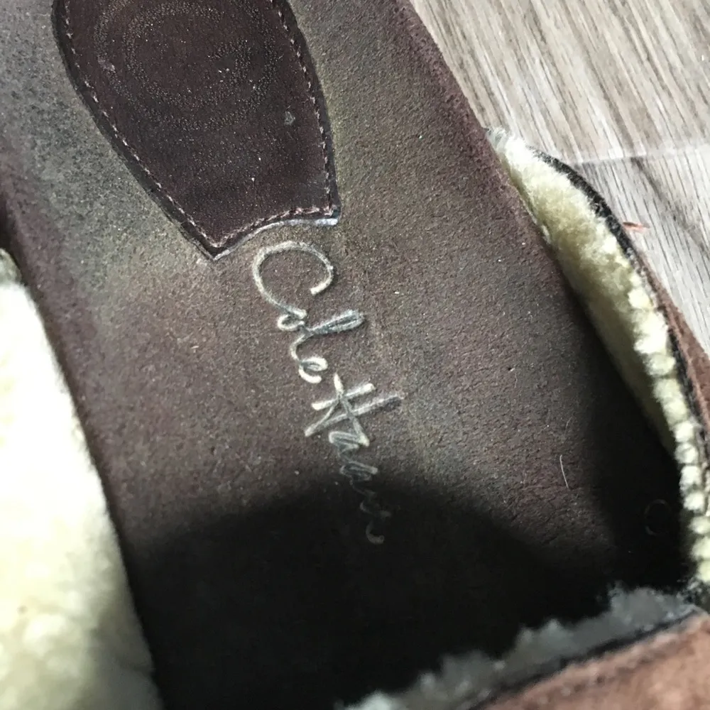 Cole Haan  D21151 Suede Leather Slippers faux fur - Image 2