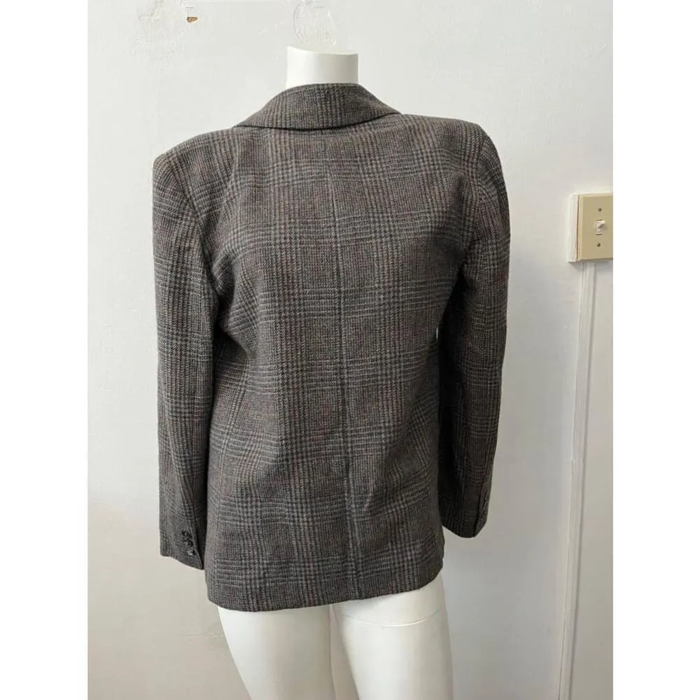 Alcott & Andrews women’s Plaid Wool single Blazer Size 10 academic preppy rustic Brown - Image 2