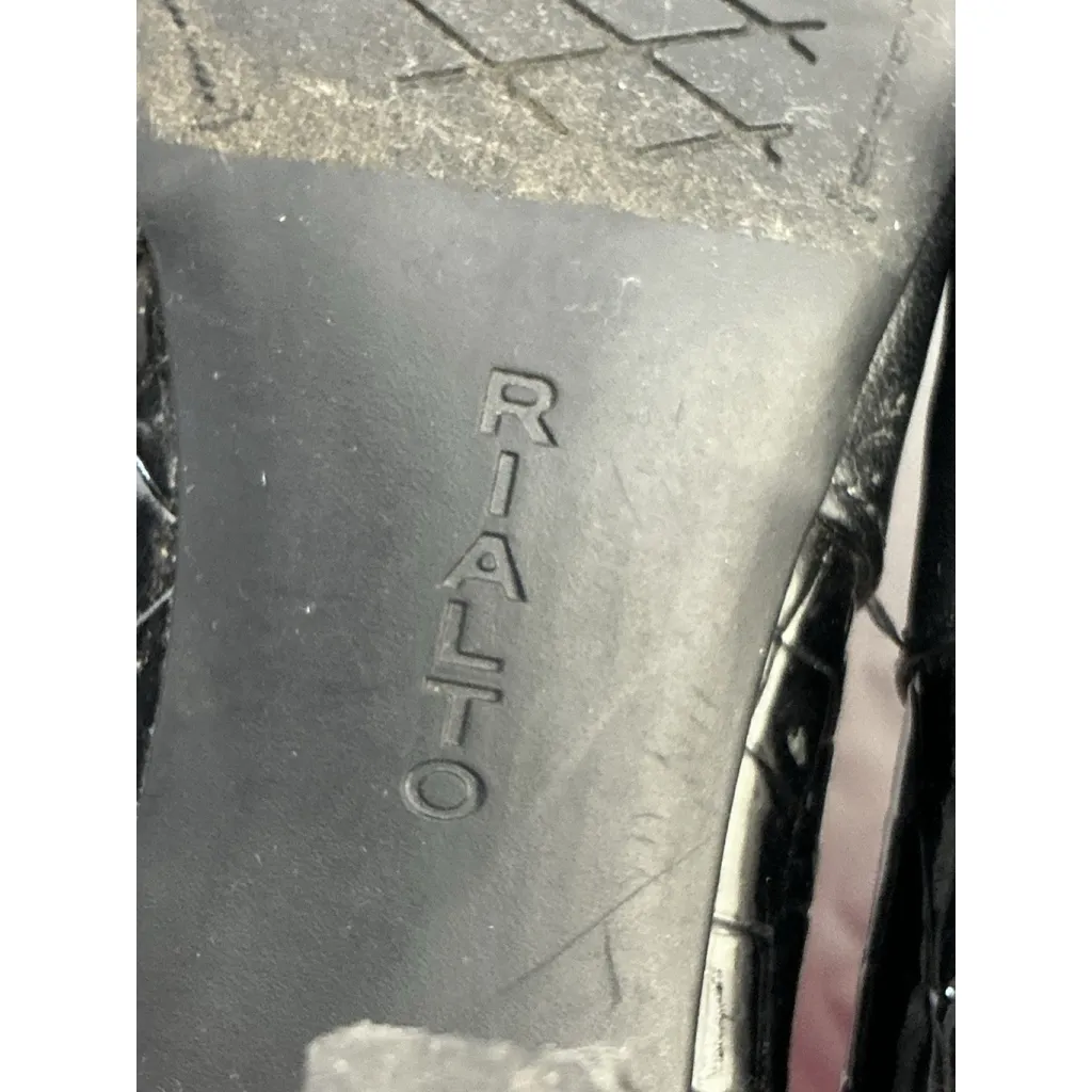 Womans Rialto Casilda Ankle Boots 6 M Black Side Zip Stiletto Croc Detail - Image 9