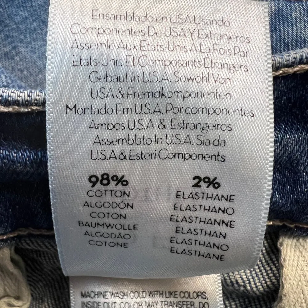 Mother The Patch Pocket Hustler Crop Jean Button Fly Half Raw Hem Size 25 Blue - Image 12