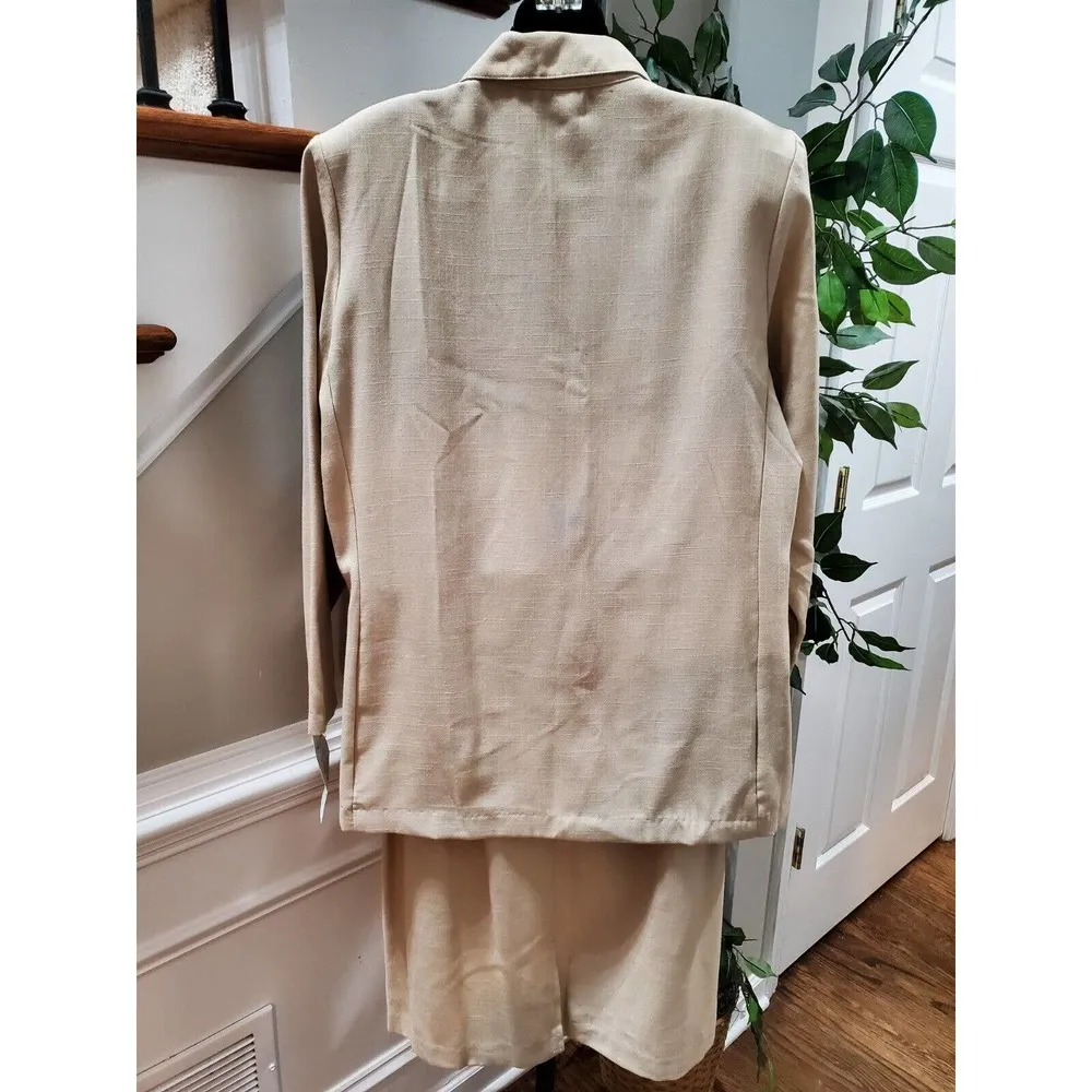 Kathie Lee Women's Cream Polyester Single Breasted Blazer & Skirt 2 Pc's Suit 14 - Image 6