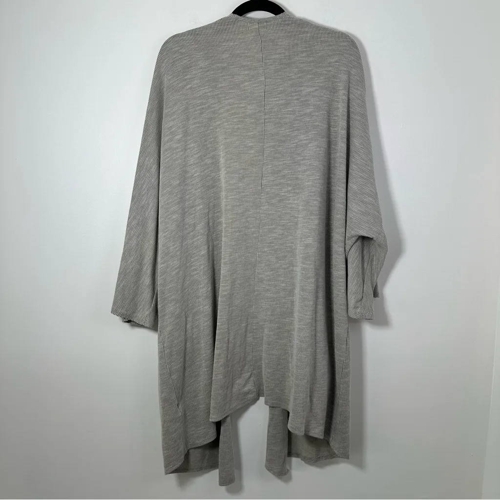 Donni Anthropologie Cotton Open Cardigan OS Plus Sweater Lounge Laganlook Robe Gray Size 2X - Image 4