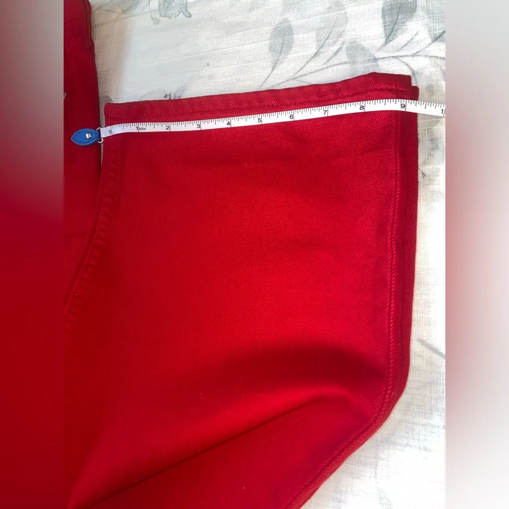 ZARA Red Mid Rise Straight Leg Jeans Z1975 Premium Denim SZ 4
New Without Tags - Image 13