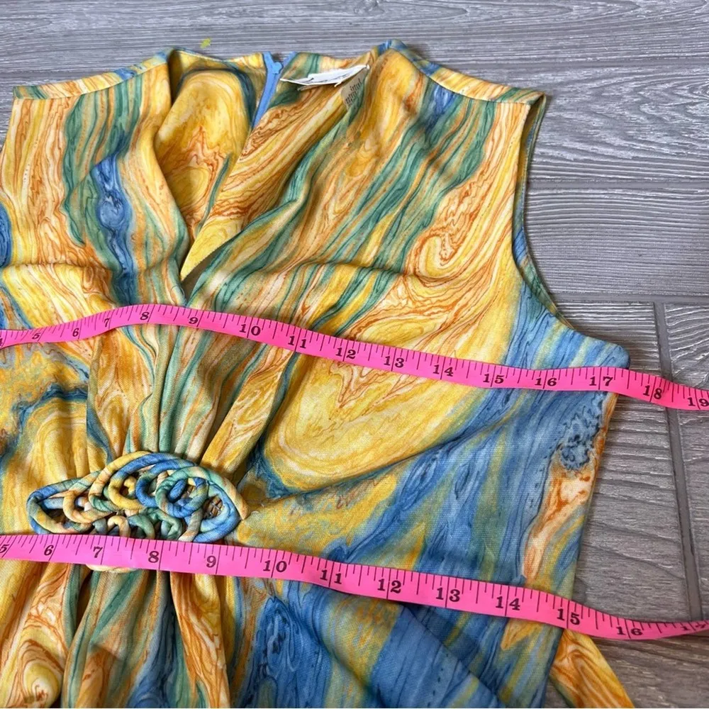 VINTAGE 1970’s Leslie Fay knits tie back maxi dress - Image 3