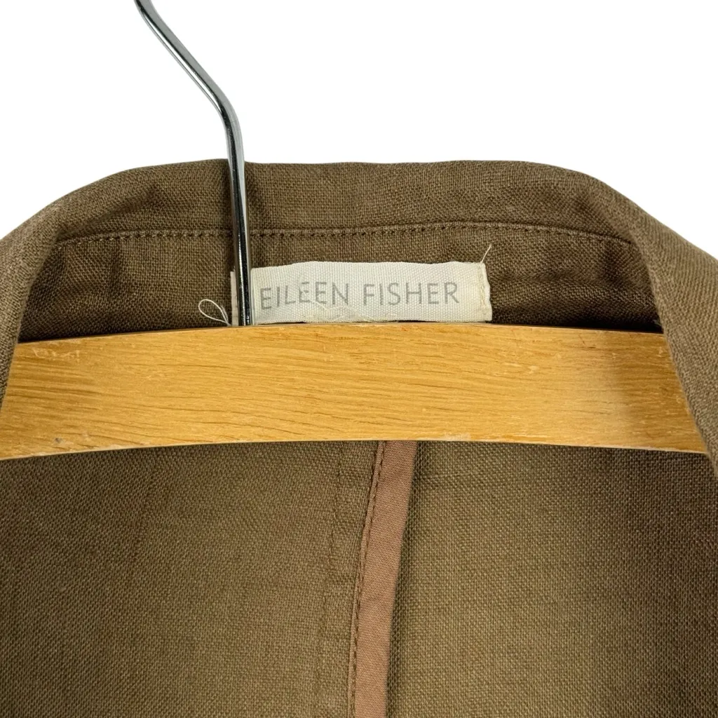 Eileen Fisher Pine Needle Organic Linen Shaped Blazer Jacket Lightweight XL Job - Image 14