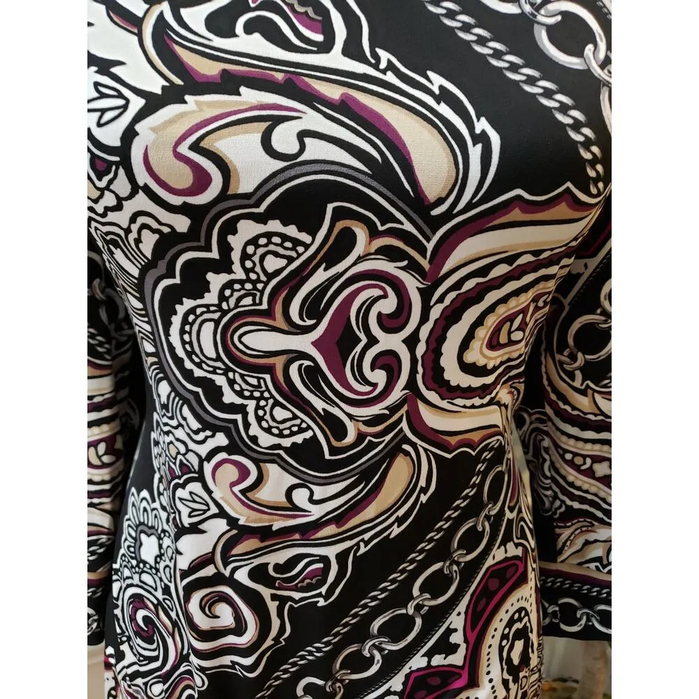 White House Black Market Dress Women L Multicolor Paisley Stretch - Image 6