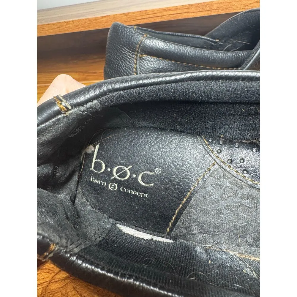 BOC Born Concept Clog Shoe Women 8.5 Black Leather Slip On Comfort Casual Walk - Image 5