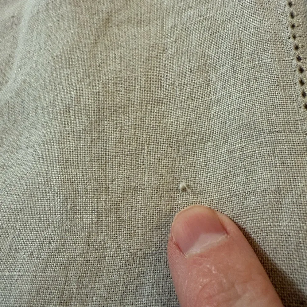 LL Bean Long Sleeve Shirt Linen Tunic Blouse Beige Medium Regular - Image 10