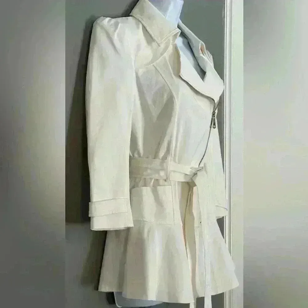 Bebe Flirty Zip Coat White (319) - Image 4