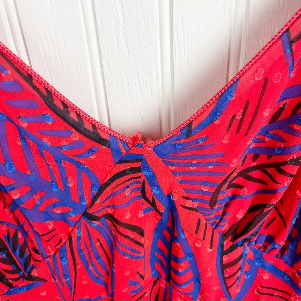 ALEXIS for Target Tropical Leaf Tie Shoulder Strap Asymmetric Dress Size XXS - Image 9