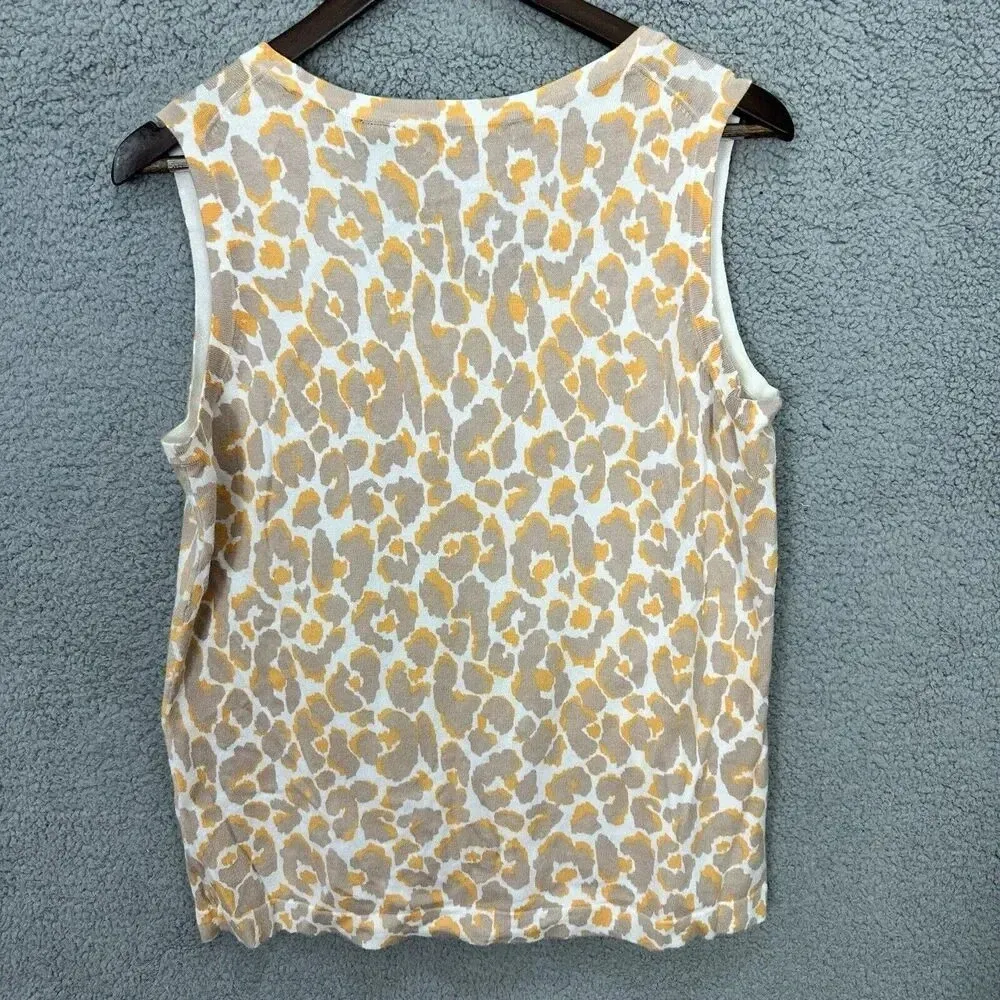 Real Clothes Saks Fifth avenue knit top 1X animal print luxury preppy‎ boho - Image 2