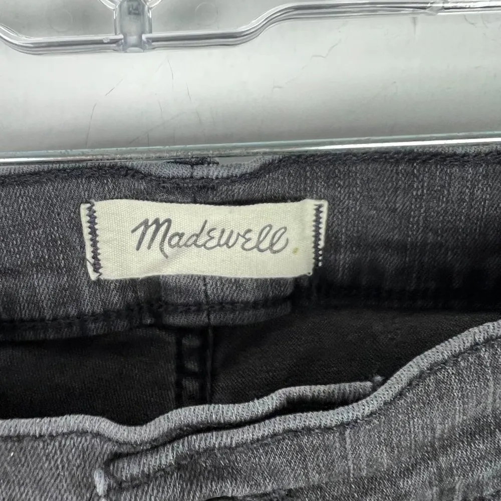 Madewell 9" High-Rise Skinny Jeans in Black Sea Raw Hem Plus Size 37 EUC T2555 - Image 5
