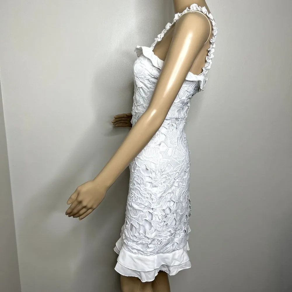 Lulus Deep In Love White Ruffled Lace Dress - Image 2