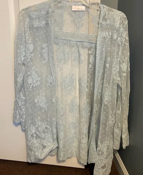 New in packaging: light blue M sheer long sleeved cardigan - Image 1