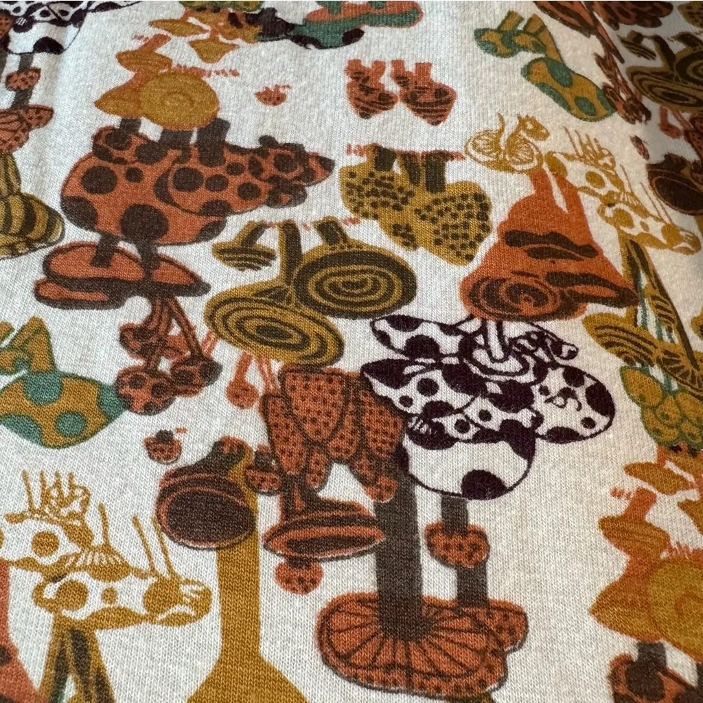 Kate Quinn Mushroom Print Bohemian Top Medium Brown - Image 2