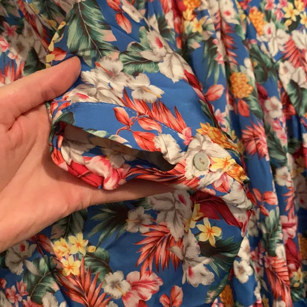 Maisie ‘Lenore’ blue floral print kimono tunic dress, size large - Image 6