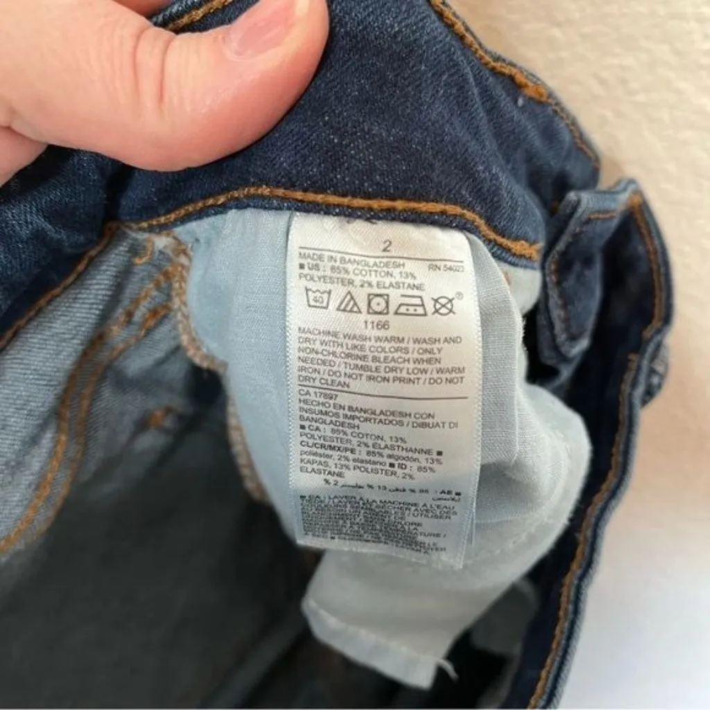 Old navy womens dark wash rockstar super skinny distressed blue jeans size 2 emo - Image 8