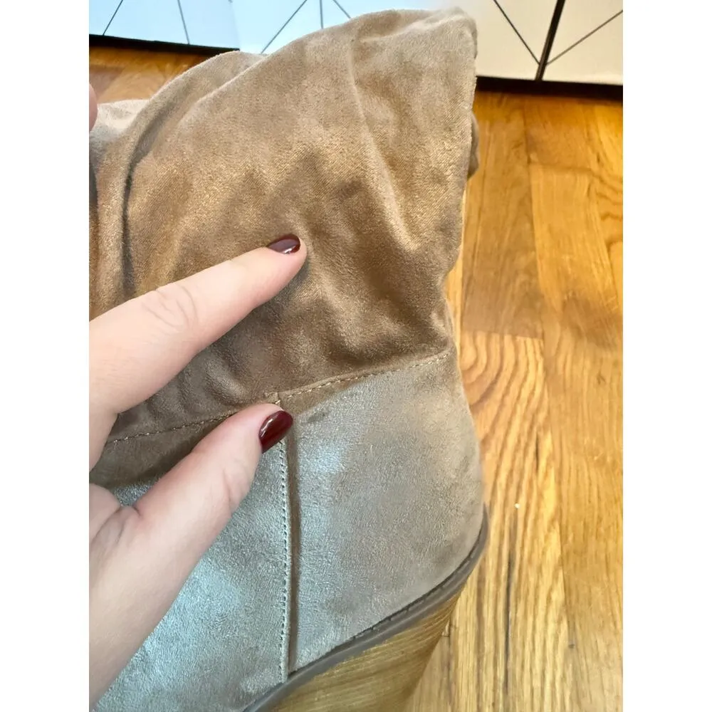 Charles by Charles David Womens 9.5 Beige Suede Knee High Slouchy Heeled Boots - Image 12