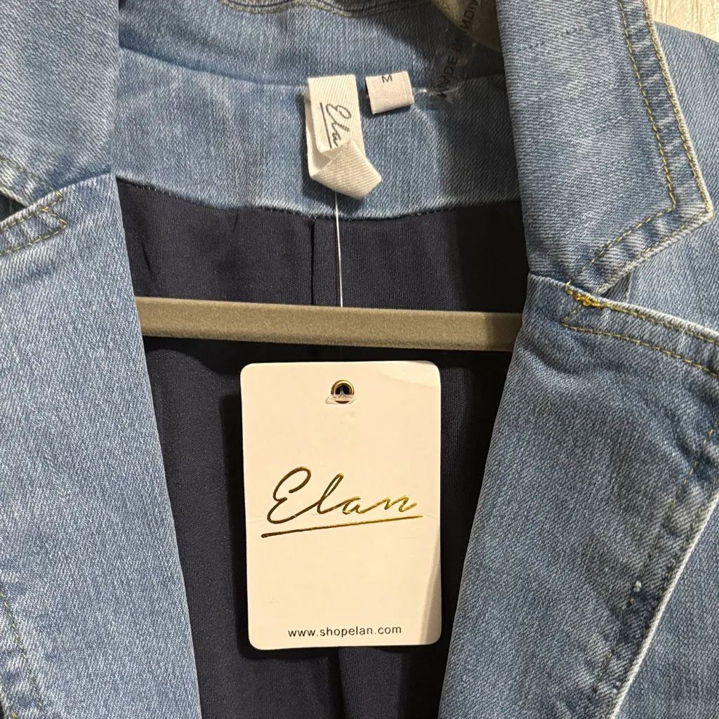 💙💖 NWT Elan Puff Sleeve Light Denim Blazer - Image 4