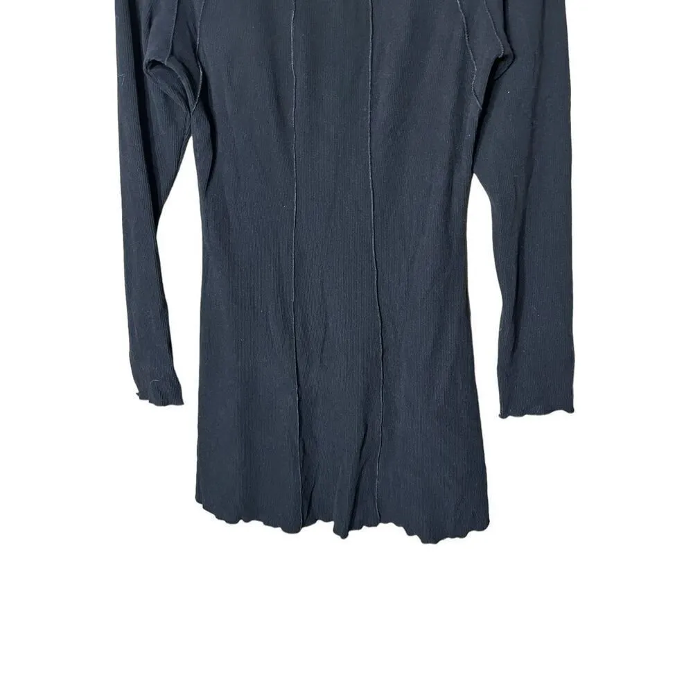 Cider Black Ribbed Long Sleeve Dress‎ - Image 4
