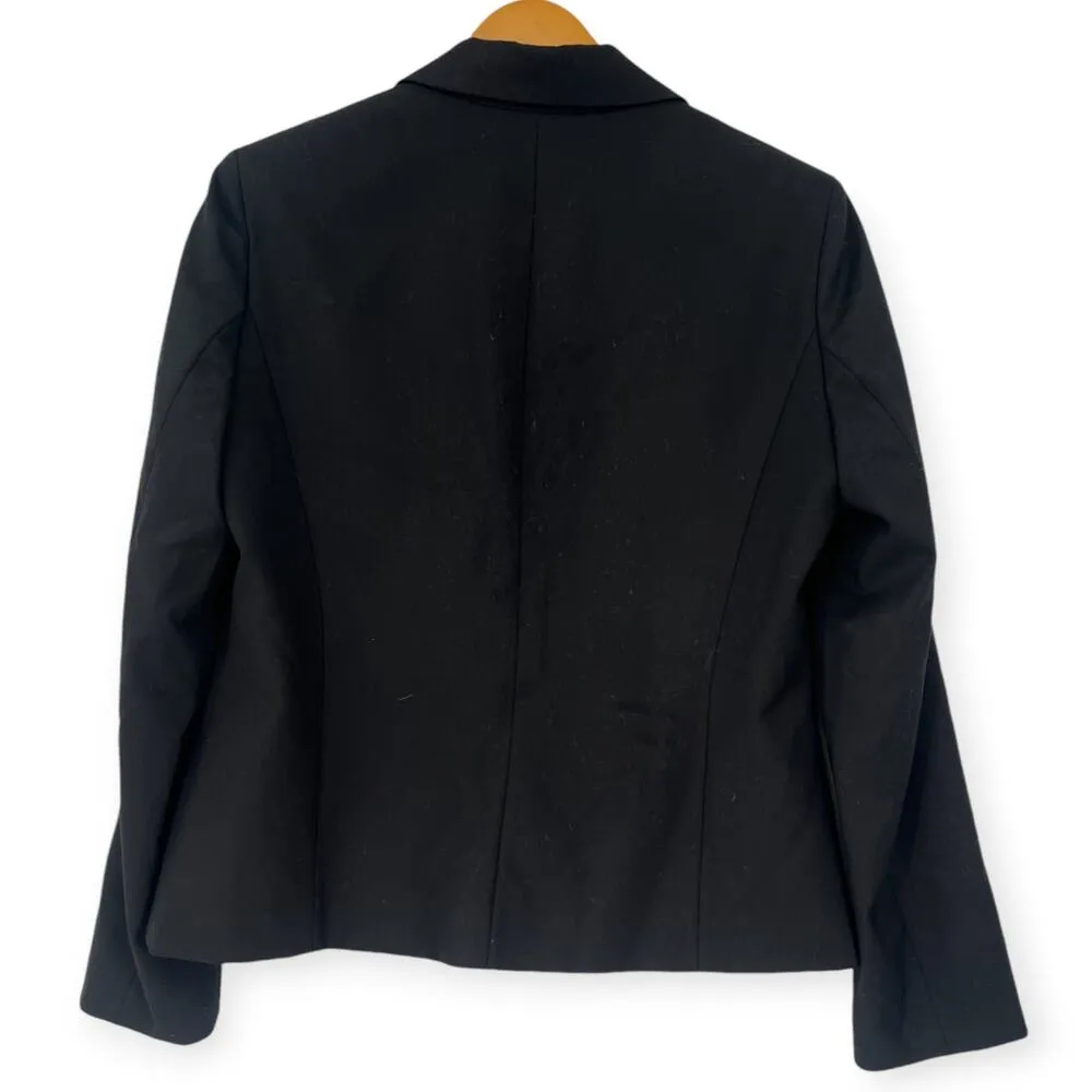 Jones New York | 10 | Women's 2 Button Blazer Solid Black Jacket Stretch - Image 3