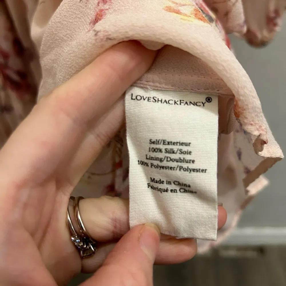 LoveShackfancy Women’s Pastel Pink Silk Floral Popover Mini Dress in Duchess - Image 8