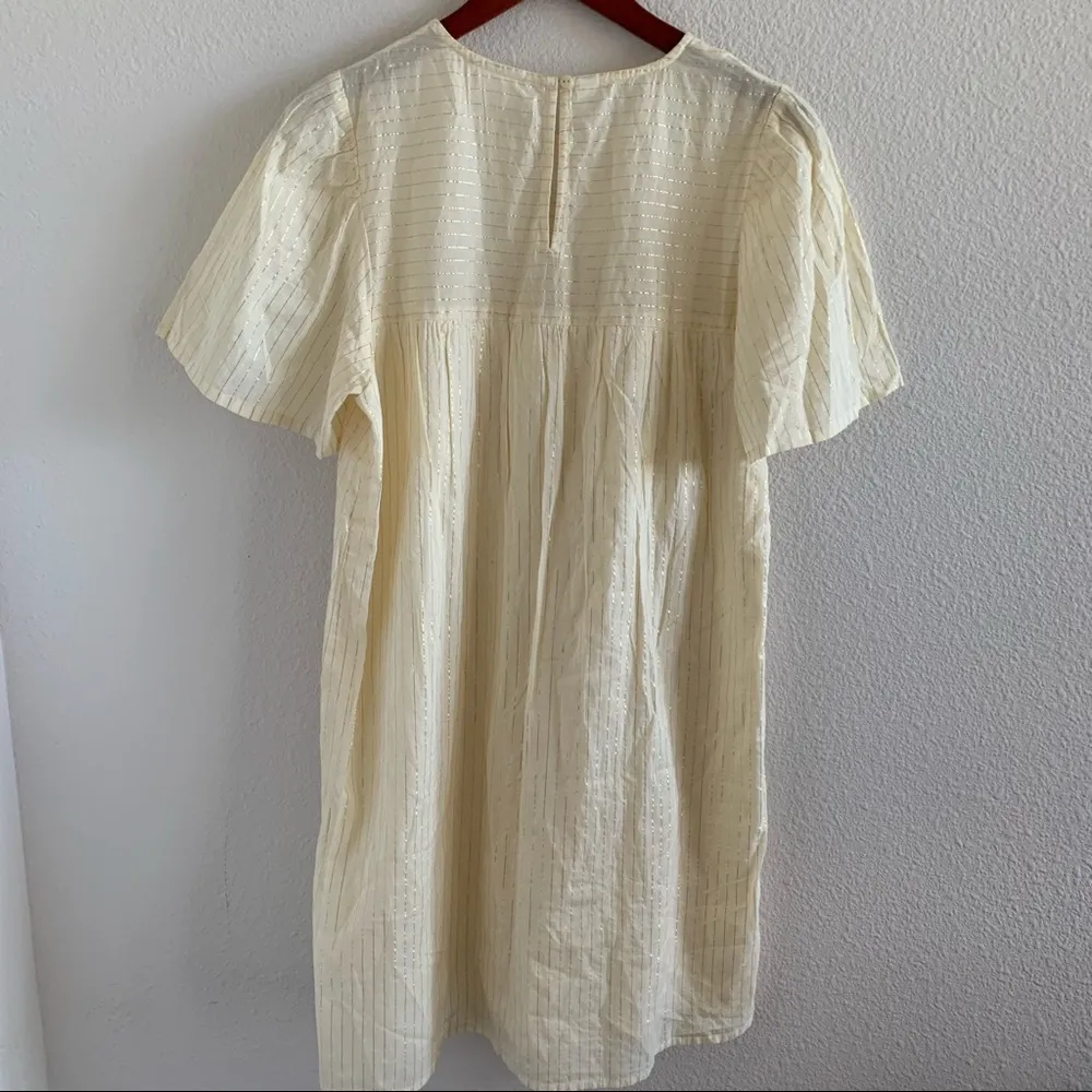AWARE Vero Moda O-Neck Tunic Dress Cream Lagenlook Casual Stripe Boho Large - Image 2