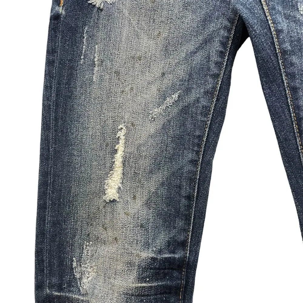 NWT Remix by Rock Revival Straight Leg Jeans in Destroyed Indigo Wash Size 24 - Image 10