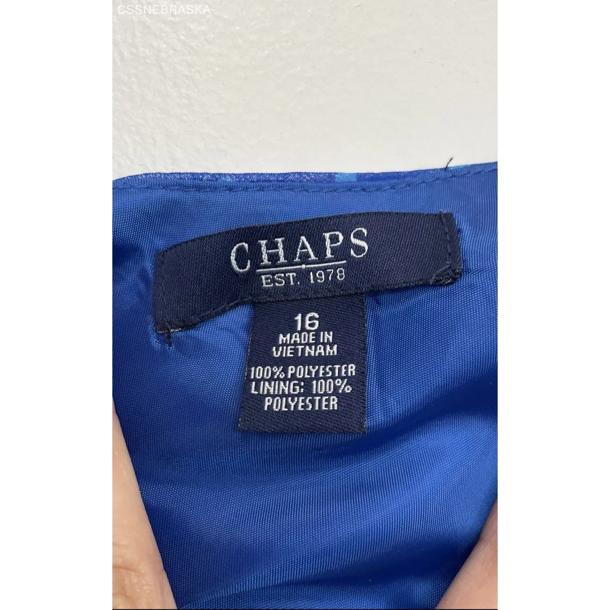 CHAPS Royal Blue Polka‎ Dot Sleeveless Lightweight Chiffon Summer Sun Dress - 16 - Image 2