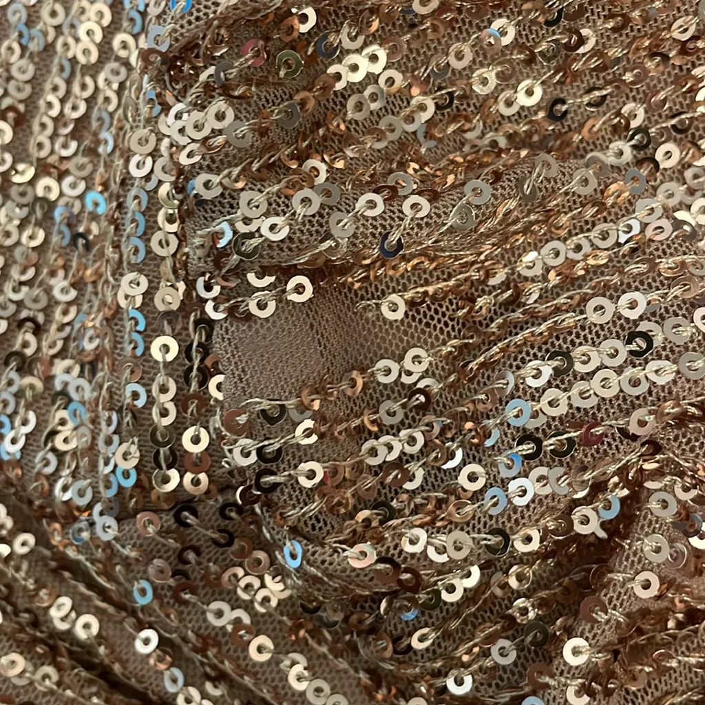 NWT Mac Duggal Rose Gold Sequin Long Sleeve Dress Size 4 - Image 7