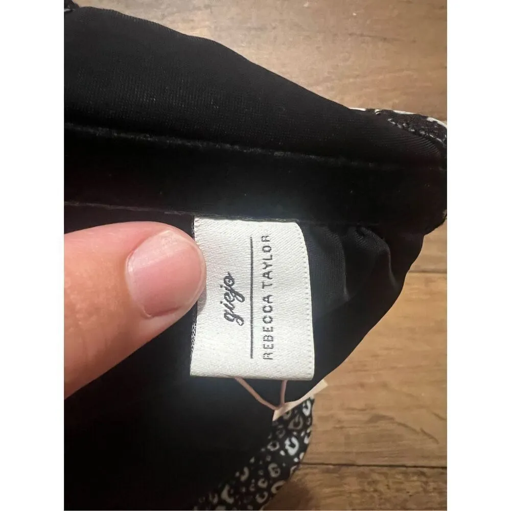 Rebecca Taylor Black And White Patterned Strapless Bikini Top Woman’s Size Large - Image 8