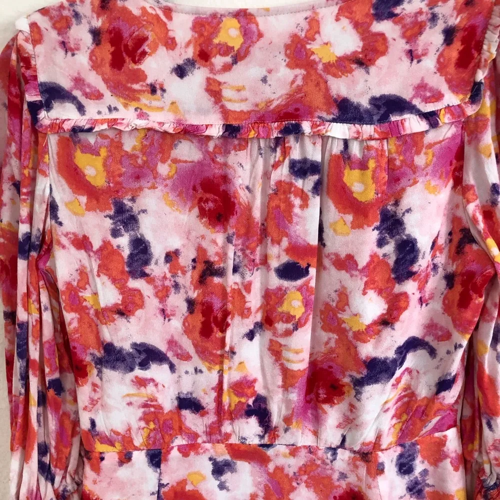 Betsey Johnson Pink Floral Ruffled Hem Dress 6 - Image 11